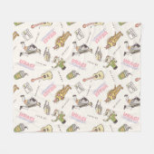 FRIENDS™ Tan Cartoon Patroon Fleece Deken (Voorkant (Horizontaal))