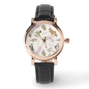 FRIENDS™ Tan Cartoon Patroon Horloge