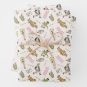 FRIENDS™ Tan Cartoon Patroon Inpakpapier Vel (In situ)