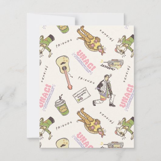 FRIENDS™ Tan Cartoon Patroon Notitiekaartje (Voorkant)