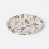 FRIENDS™ Tan Cartoon Patroon Papieren Bordje (Gekanteld)