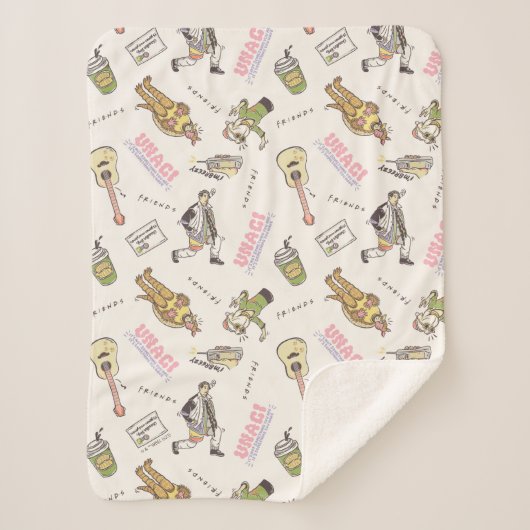 FRIENDS™ Tan Cartoon Patroon Sherpa Deken (Voorkant)