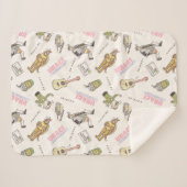 FRIENDS™ Tan Cartoon Patroon Sherpa Deken (Voorkant (horizontaal))