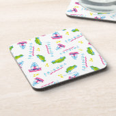 FRIENDS™ Taxi and Water Fountain Pattern Bier Onderzetter (Linkerzijde)