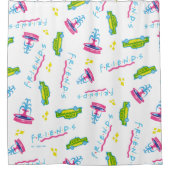 FRIENDS™ Taxi and Water Fountain Pattern Douchegordijn (Voorkant)