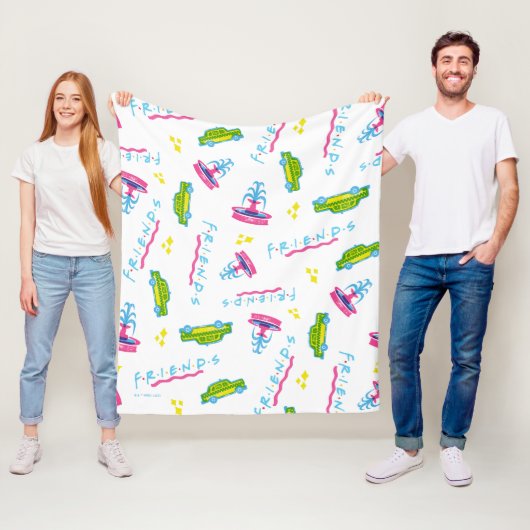 FRIENDS™ Taxi and Water Fountain Pattern Fleece Deken (In situ)