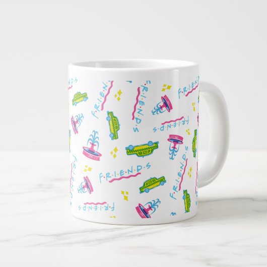 FRIENDS™ Taxi and Water Fountain Pattern Grote Koffiekop (Voorkant rechts)