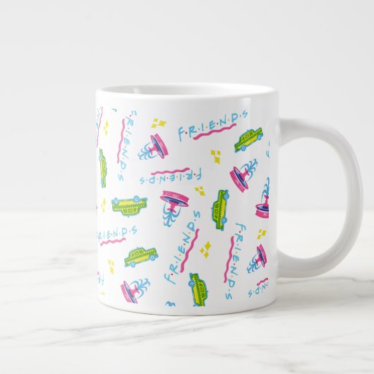 FRIENDS™ Taxi and Water Fountain Pattern Grote Koffiekop (Rechts)