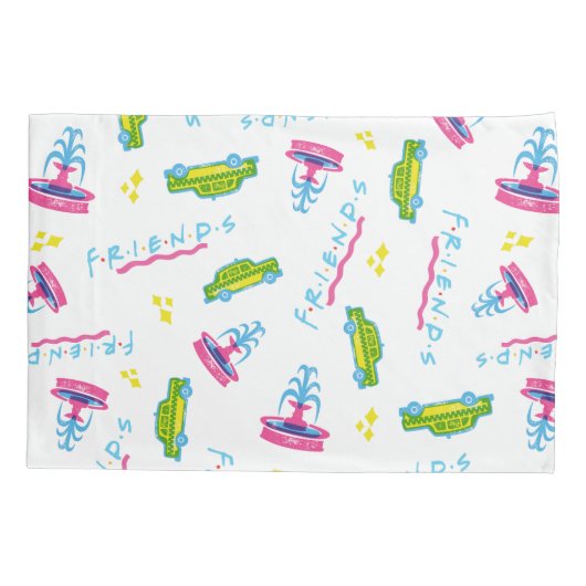 FRIENDS™ Taxi and Water Fountain Pattern Kussensloop (Achterkant)