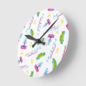 FRIENDS™ Taxi and Water Fountain Pattern Ronde Klok (Hoek)