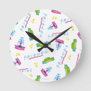 FRIENDS™ Taxi and Water Fountain Pattern Ronde Klok