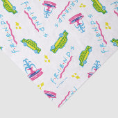 FRIENDS™ Taxi and Water Fountain Pattern Tissuepapier (Detail)