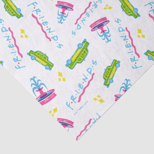 FRIENDS™ Taxi and Water Fountain Pattern Tissuepapier (Detail)