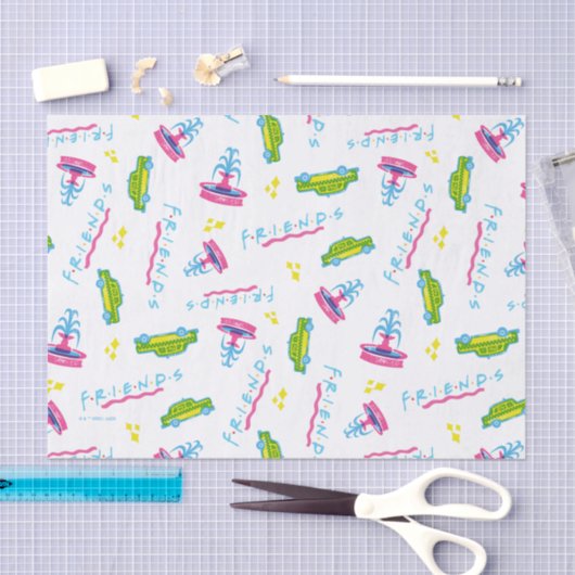 FRIENDS™ Taxi and Water Fountain Pattern Tissuepapier (Craft)