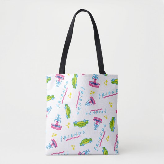 FRIENDS™ Taxi and Water Fountain Pattern Tote Bag (Voorkant)