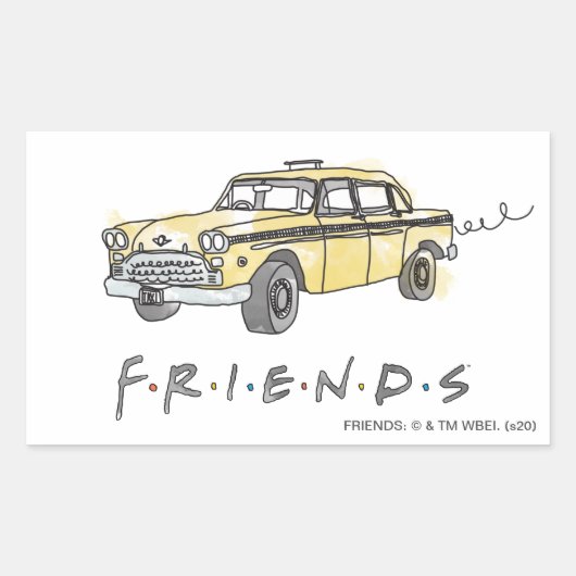 FRIENDS™ | Taxi Cab Rechthoekige Sticker (Voorkant)