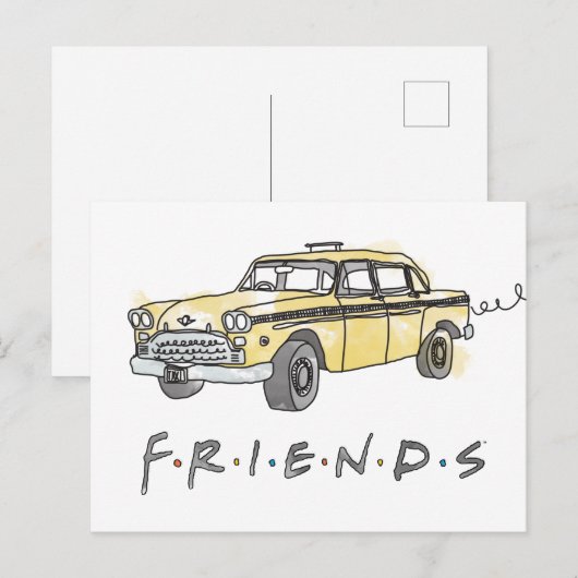 FRIENDS™ | Taxi Cab Uitnodiging Briefkaart (Voorkant / Achterkant)