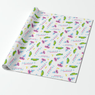 FRIENDS™ Taxi en Waterfontein Patroon Cadeaupapier