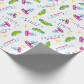 FRIENDS™ Taxi en Waterfontein Patroon Cadeaupapier (Hoek)
