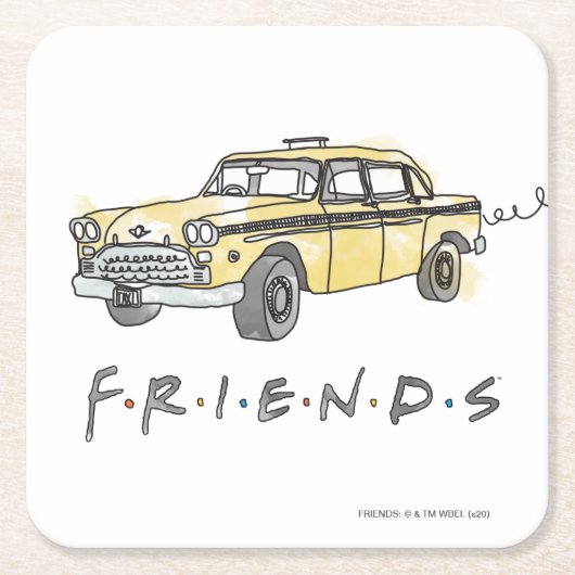 FRIENDS™ | Taxi Kartonnen Onderzetters (Voorkant)