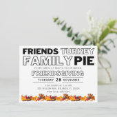 Friends Turkey Pie Friendsgiving Thanksgiving Kaart (Staand voorkant)