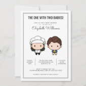 FRIENDS™ | Uitnodiging uit Baby shower met tweelin (Voorkant)