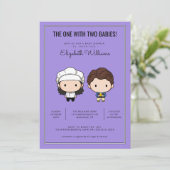 FRIENDS™ | Uitnodiging uit Baby shower met tweelin (Staand voorkant)