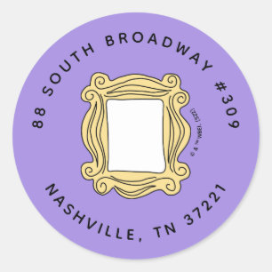 FRIENDS™   Verjaardags kijkgat frame adres Ronde Sticker