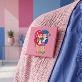 Friends Vierkante Button 5,1 Cm