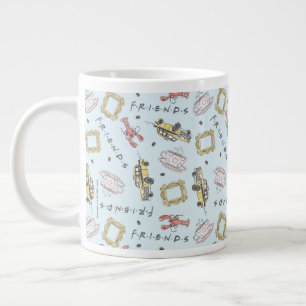FRIENDS™ Watercolor Iconen Patroon Grote Koffiekop