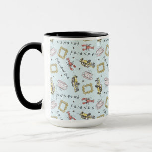 FRIENDS™ Watercolor Iconen Patroon Mok