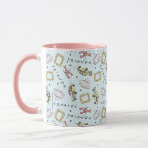 FRIENDS™ Watercolor Iconen Patroon Mok