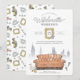 FRIENDS™ |  Watercolor Meidenavond Weekend Kaart
