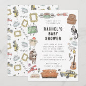 FRIENDS™ Waterverf Icons Baby shower Kaart (Voorkant / Achterkant)