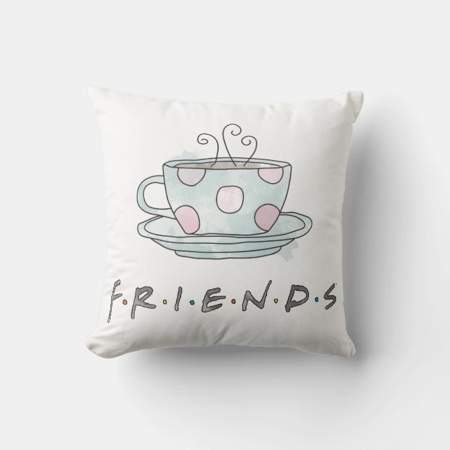 FRIENDS™ | Waterverf Koffiemok Kussen (Voorkant)
