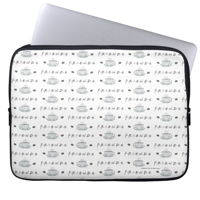 FRIENDS™ | Waterverfpatroon op koffiemok Laptop Sleeve (Voorkant)