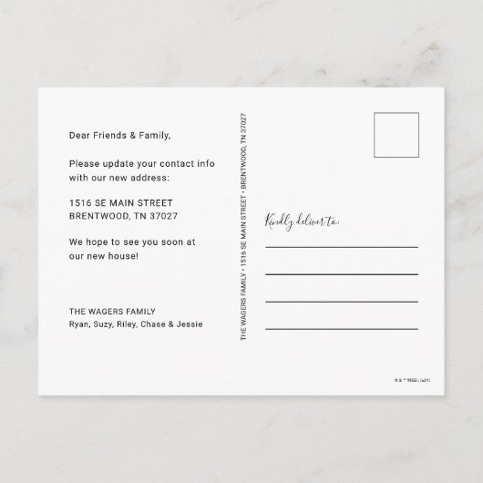 FRIENDS™ | We hebben ons verplaatst Briefkaart (Achterkant)