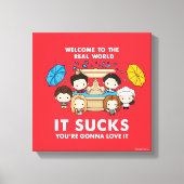 FRIENDS™ | Welkom bij de Real World Chibi Canvas Afdruk (Voorkant)