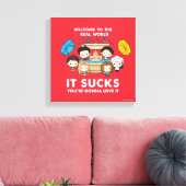 FRIENDS™ | Welkom bij de Real World Chibi Canvas Afdruk (Insitu (Woonkamer))