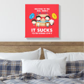 FRIENDS™ | Welkom bij de Real World Chibi Canvas Afdruk (Insitu (Slaapkamer))