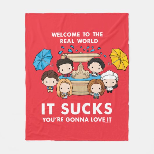 FRIENDS™ | Welkom bij de Real World Chibi Fleece Deken (Voorkant)