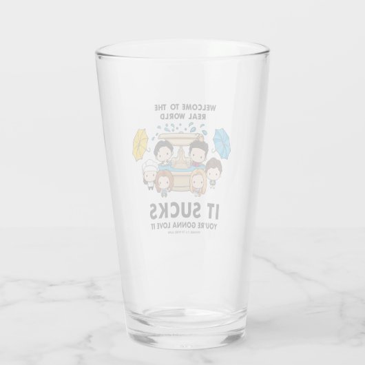 FRIENDS™ | Welkom bij de Real World Chibi Glas (Achterkant)