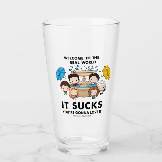 FRIENDS™ | Welkom bij de Real World Chibi Glas (Voorkant)