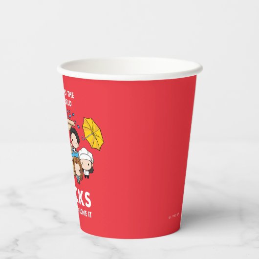 FRIENDS™ | Welkom bij de Real World Chibi Papieren Bekers (Achterkant)