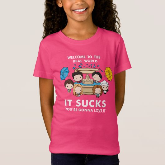 FRIENDS™ | Welkom bij de Real World Chibi T-shirt (Voorkant)