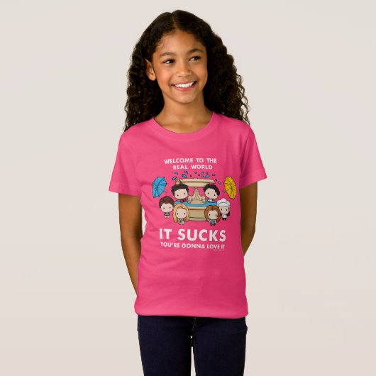 FRIENDS™ | Welkom bij de Real World Chibi T-shirt (Voorkant volledig)