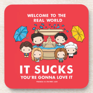 FRIENDS™   Welkom in de echte wereld Chibi Bier Onderzetter