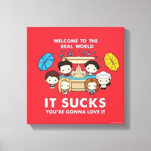FRIENDS™ | Welkom in de echte wereld Chibi Canvas Afdruk (Voorkant)