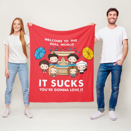 FRIENDS™ | Welkom in de echte wereld Chibi Fleece Deken (In situ)