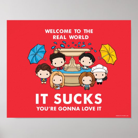 FRIENDS™ | Welkom in de echte wereld Chibi Poster (Voorkant)